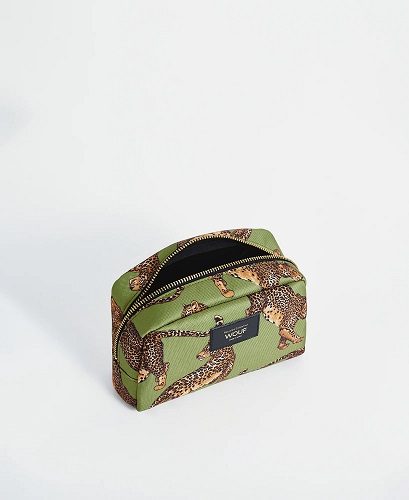Olive Leopard Toiletry Bag