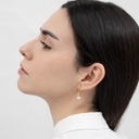 Eclat White Golden Earrings