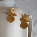 Venus Triple Oval Golden Earrings