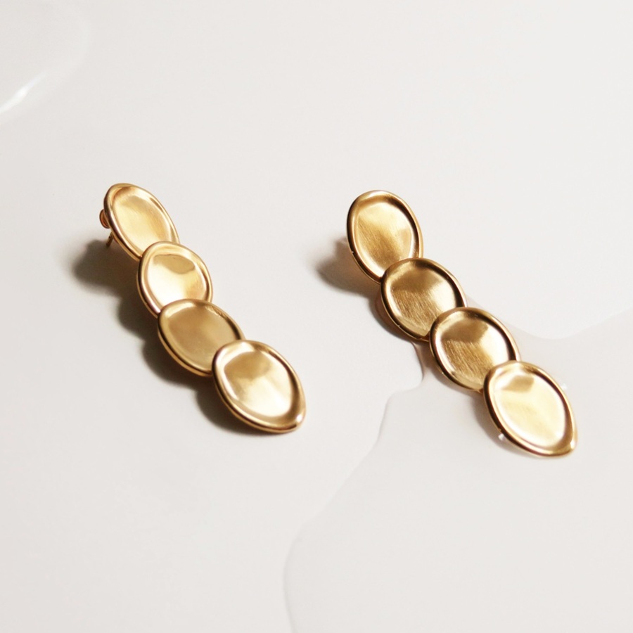 Cala Long Golden Earrings
