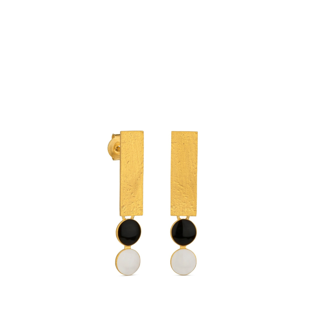 Somni Black and White Earrings