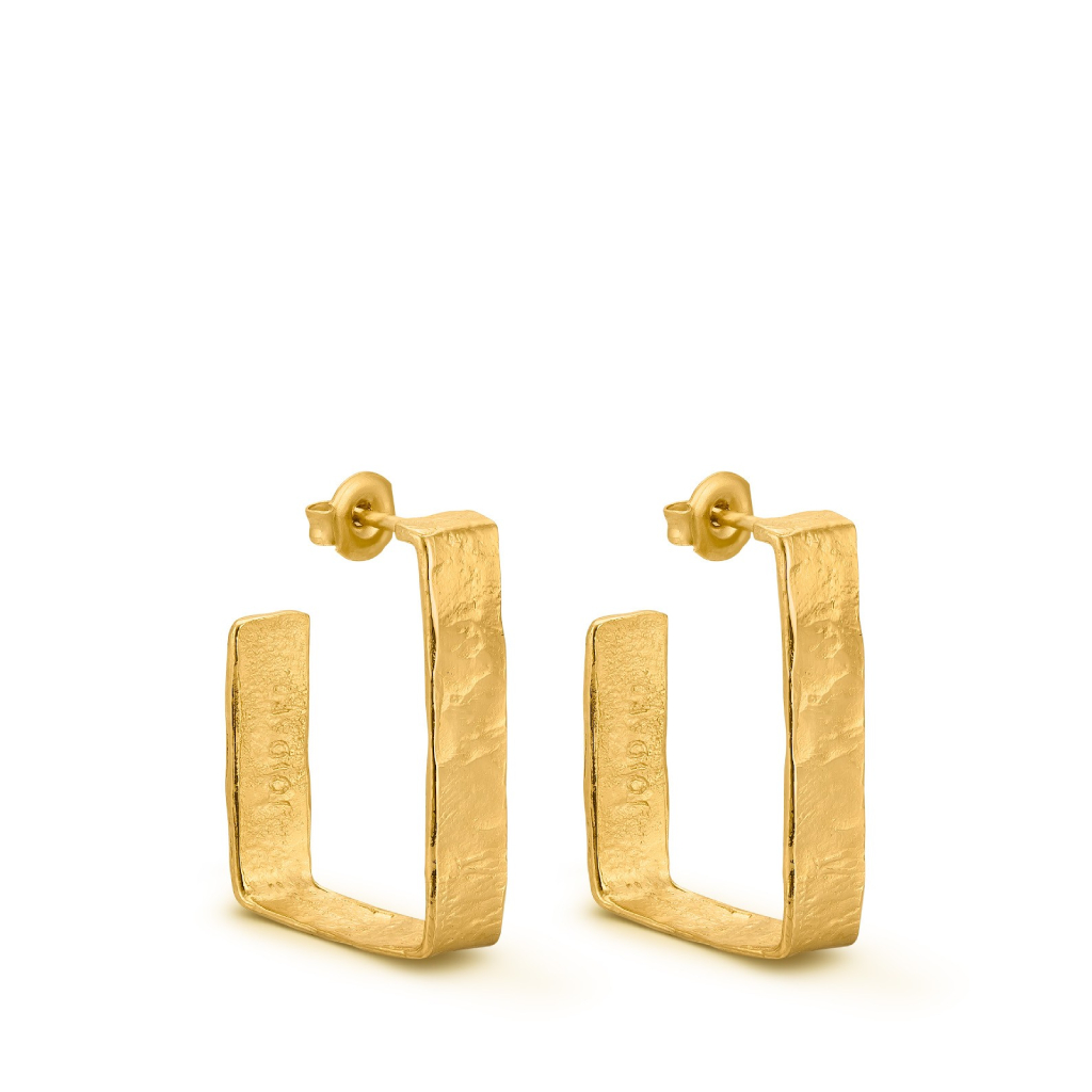 Lignis Wide Golden Earrings Large