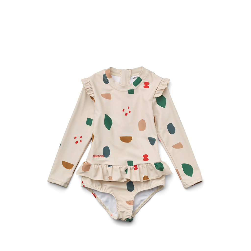 Sille Swim Jumpsuit - Geometric Foggy Mix