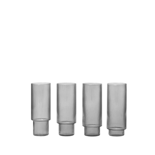 Ripple Long Drink Glasses - Set of 4