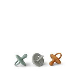 [KDLW12001] Paula pacifier 3-pack, Mustard multi mix