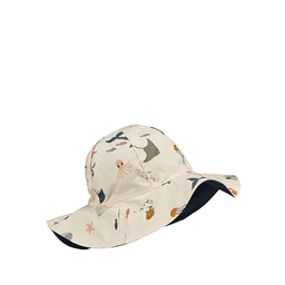 [KDLW24301] Amelia Reversible Sun Hat - Sea creature/Sandy mix