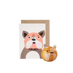 [STPB05500] Paper Balloon Card - Dog, Open Greeting Card