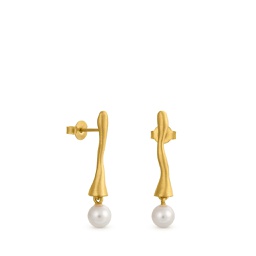 [FHJT02401] Eclat White Golden Earrings